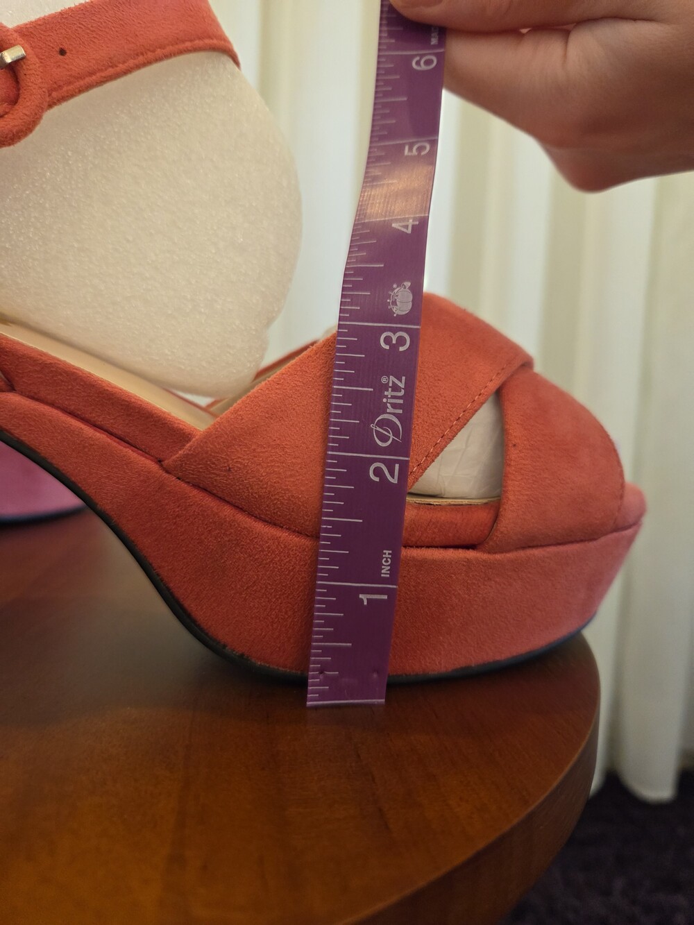 FSJ Platform Strappy Sandal Pink Suede 7.5M New In Box - Picture 4 of 9